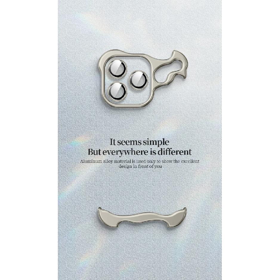 Randlose Hülle aus Aluminiumlegierung für iPhone 13 14 15 16 Pro Max Linsenschutz Bare Metal Stoßfeste Eckpolsterabdeckung