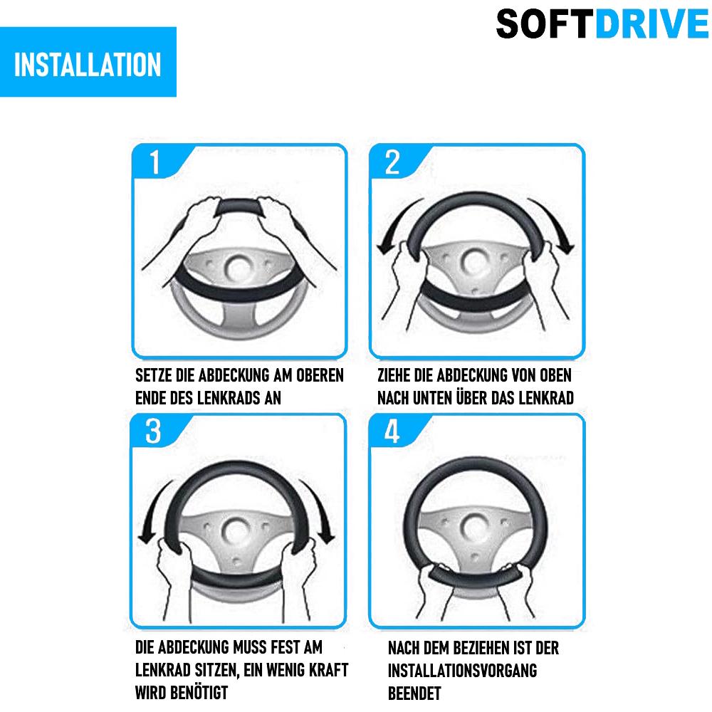 SOFTDRIVE Auto Lenkradschoner Winter Plüsch Lenkradbezug Flauschiger Fellschutz