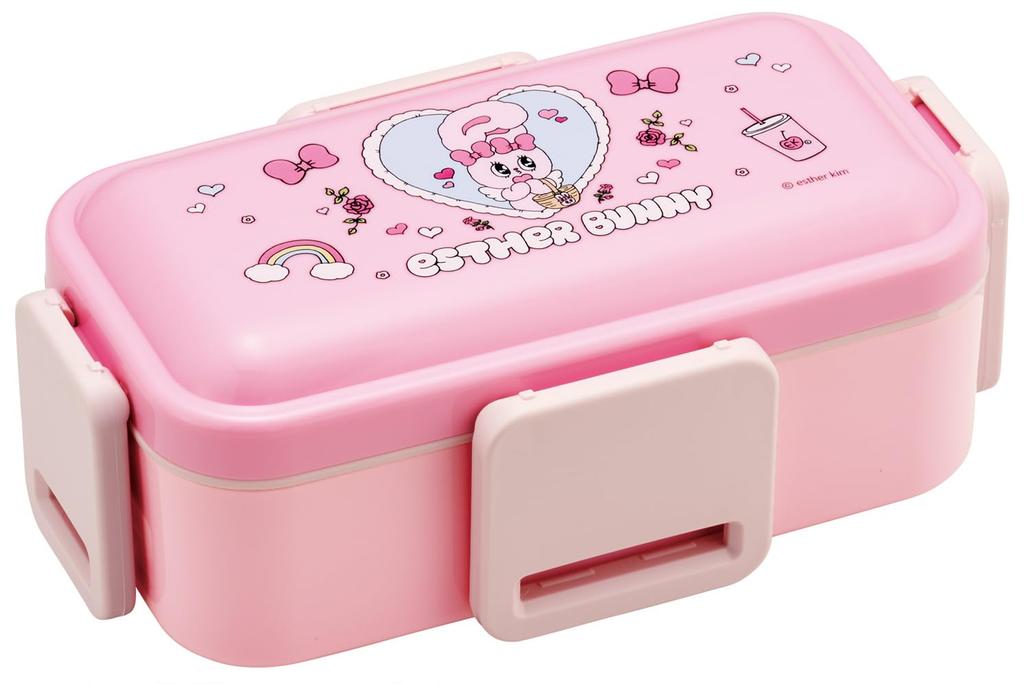 Skater Bento Fluffy Serving Lunch 2 Dishwasher and Microwave Made In Esther Bunny Box, Box, Tiers, 600ml, Safe, Japan, PFLW4-A