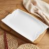 Huihuang White Rectangular Ceramic Dinner Plate