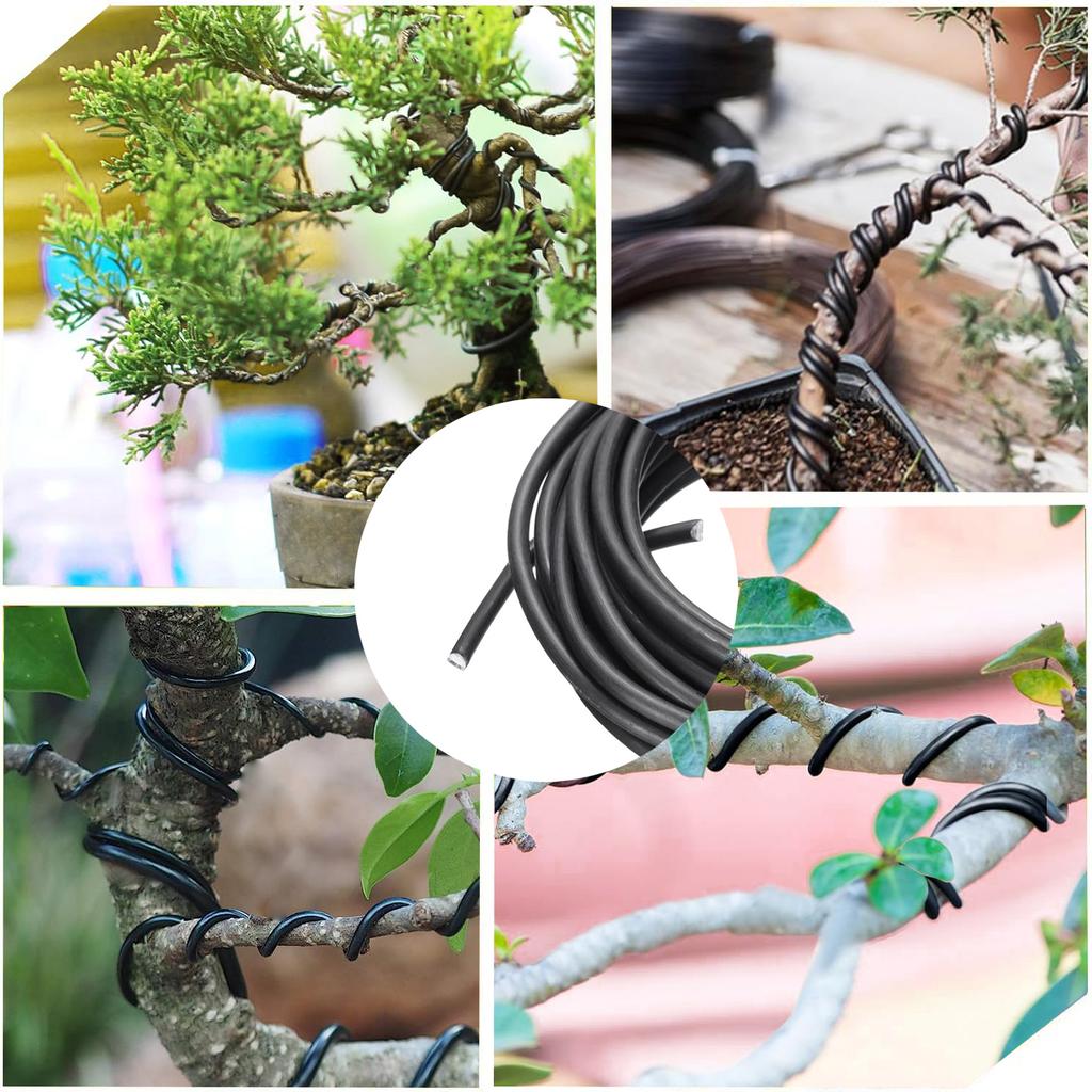 Filo di alluminio nero da 1,0 mm, 1,5 mm, 2,0 mm, 3 mm, 4 mm, 5 mm in sei misure per la modellatura di vasi da giardino e piante, lunghezza 5 metri