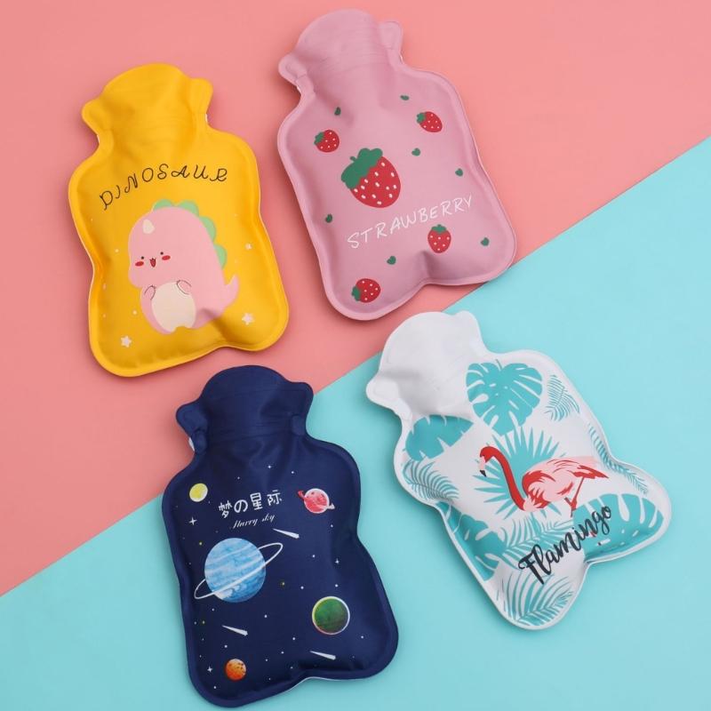 Cartoon-Warmflasche Wasserbefüllung Explosionsgeschützt Mini Tragbar Warmwasserbeutel für Frauen Mädchen Handwärmer Winter