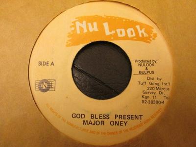 7inch Record MAJOR ONEY - God Bless Present NONE Nu Look Jamaica Reggae, Ska & Dub Used