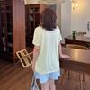 Large size women's Korean loose short-sleeved t-shirt women's summer new round neck letter printed top 252497
