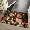 Christmas Decoration Door Mat Snowman Printed Floor Mat Is Suitable for Home Room Bathroom Kitchen Non-slip Water Absorption