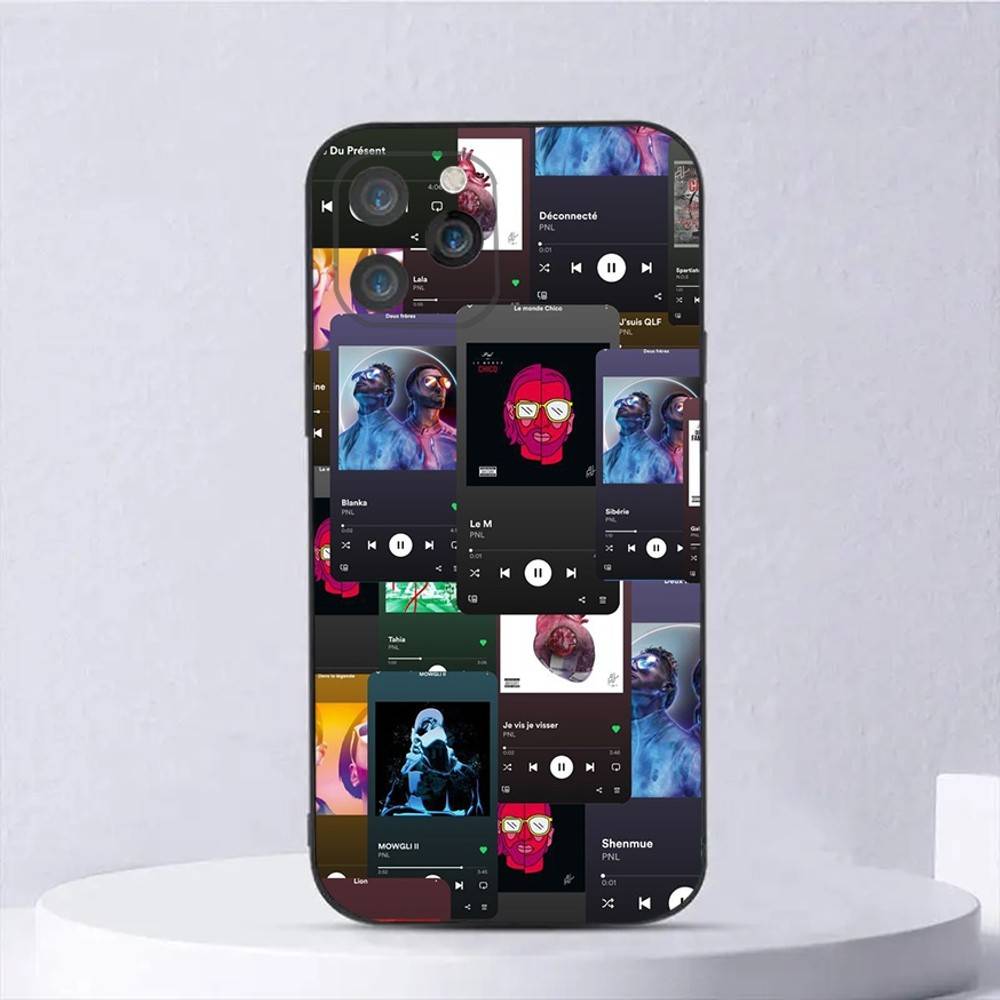 

PNL Rap Groupe Phone Case For iPhone 16,15,14,13,12,11,Plus,Pro Max,XS,X,E,SE,Mini Soft Silicone Black Cover iPhone16plus