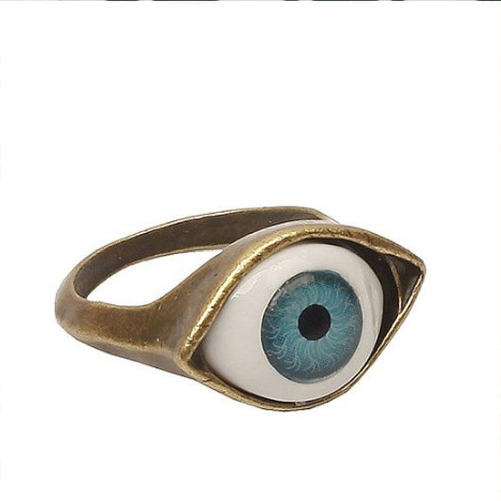 Fashion Retro Exaggerated Gothic Rings Eye Rings Punk Fashion Jewelry Eyes Rings for Men Women