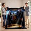 A Dramatic Scene Featuring Three Characters In a Dimly Lit Sci-fi Setting. for All Seasons Blanket Lunch Break Throw Gift