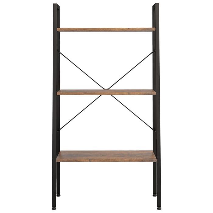 VidaXL Étagère sur pied 3 niveaux Marron foncé et noir 56x35x108 cm 336362