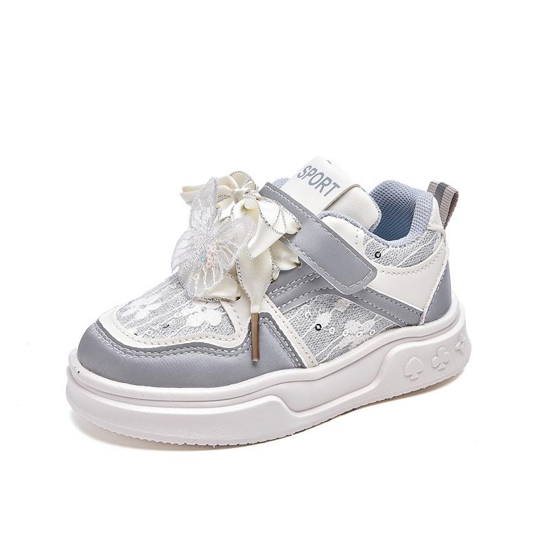 Girls' Bowknot Skate Shoes - Stylish Spring & Autumn Casual Sneakers for Little & Medium Children