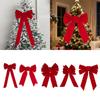 Christmas Tree Topper Bowknot Red Bow Decor Christmas Decorations Large Christmas Bow for Baby Shower Birthday Festival Window