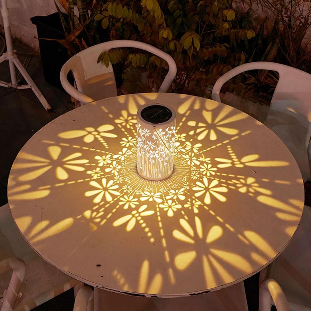 Solar Hangings Lantern Colorful Metal Flower Lamps Solar Lights Outdoor Pathway For Yard Outside Path Landscape Walkway Lawn