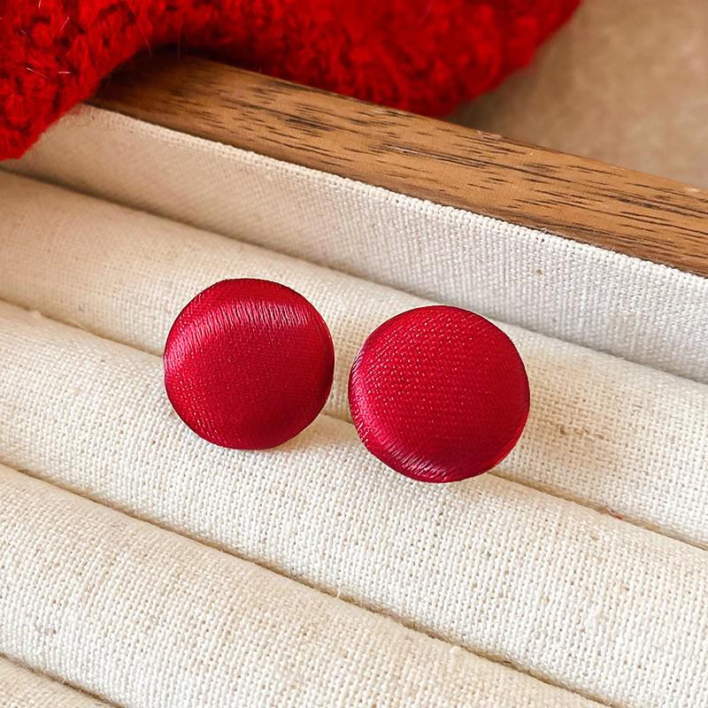 Ancola Silver Needle Red Heart Earrings – Fashionable, Luxurious & Elegant for Autumn/Winter 2025