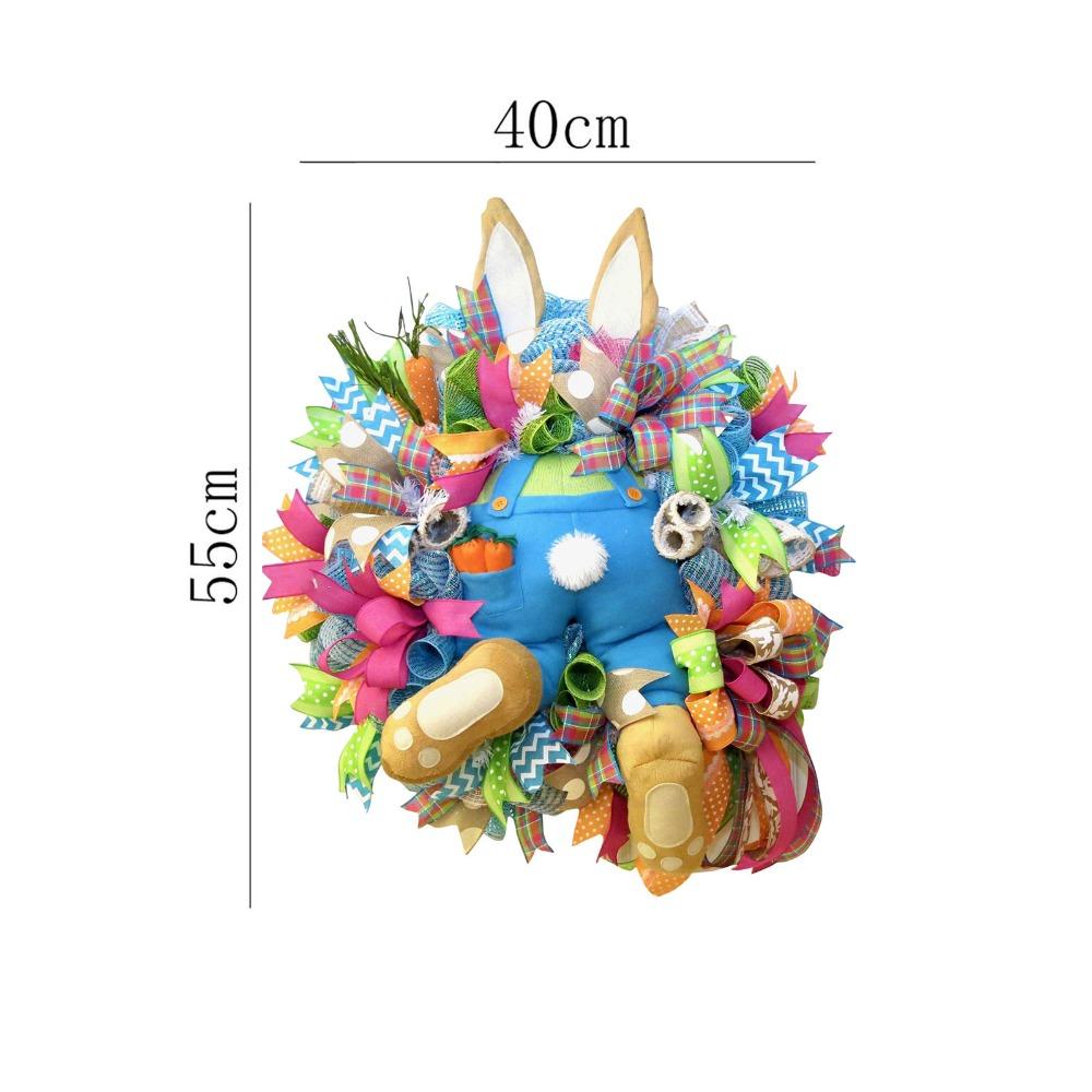 Hängande Dekor Dörrkransar Blommig Kanin Dörrskylt Hängande Ornament Påskfest Tillbehör