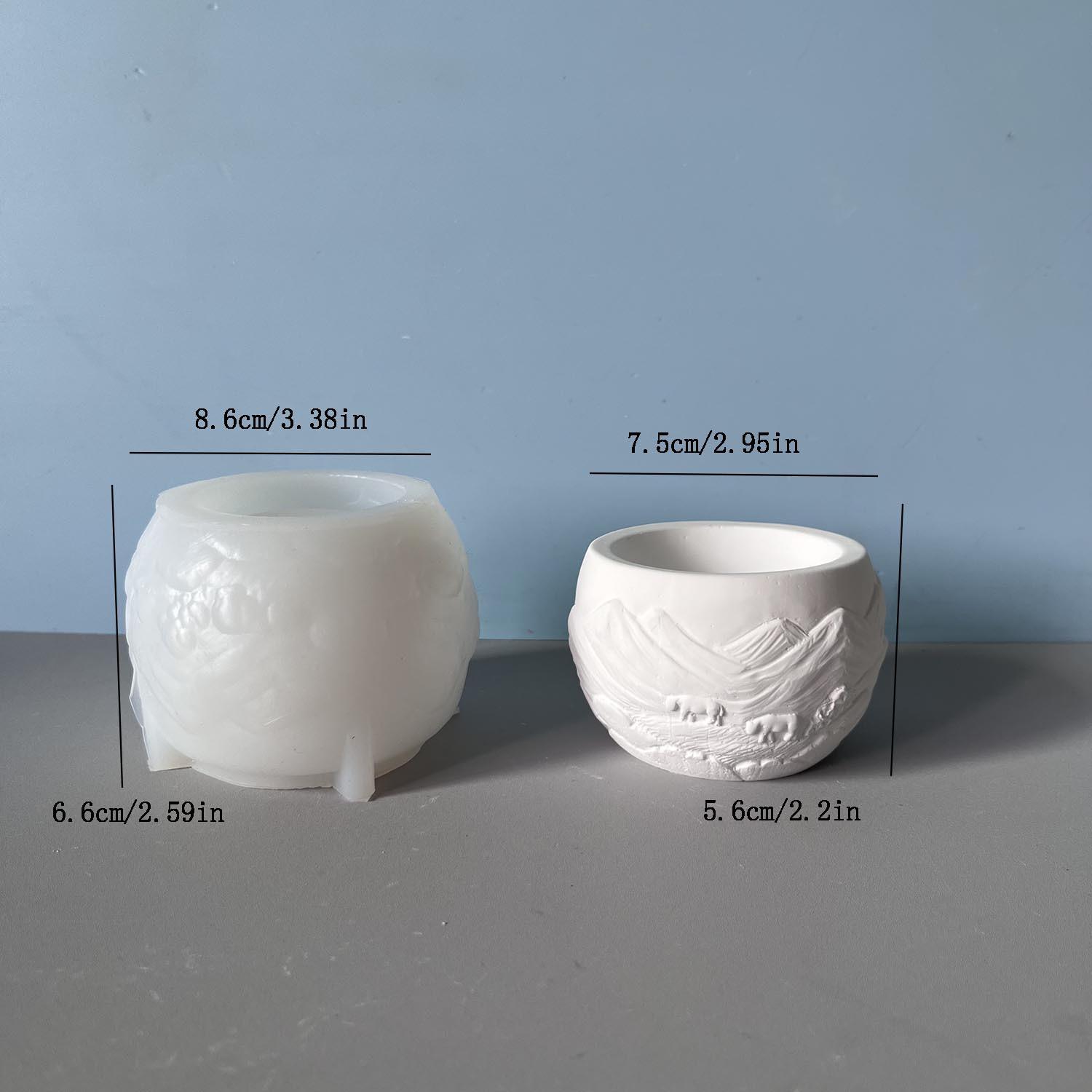 Sail Relief Cabin Candle Cup Silicone Mold Circular Potted Plant Gypsum Cement Mold