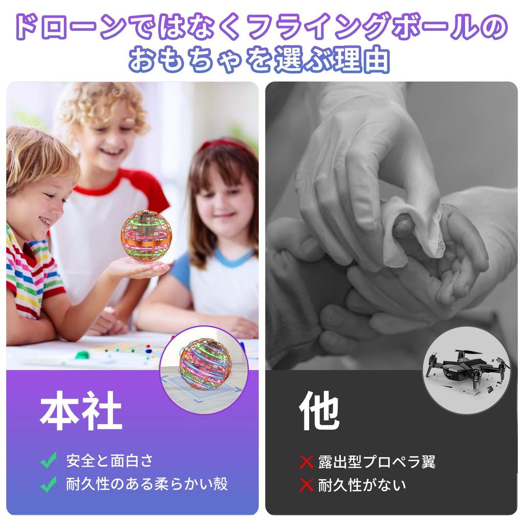XINHOME Flying Ball Authentic Toy, Fun Light-Up UFO Toy, Flying Ball Boomerang Spinner Hand Controller Mini Drone, Popular with Kids Ages 2 3 4 5 6
