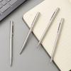 Durable Medium Nib Twist Top Design Smooth Writing Perfect Ballpoint Pens 5Pcs Elegant Silver Stainless Steel Ballpoint Pens