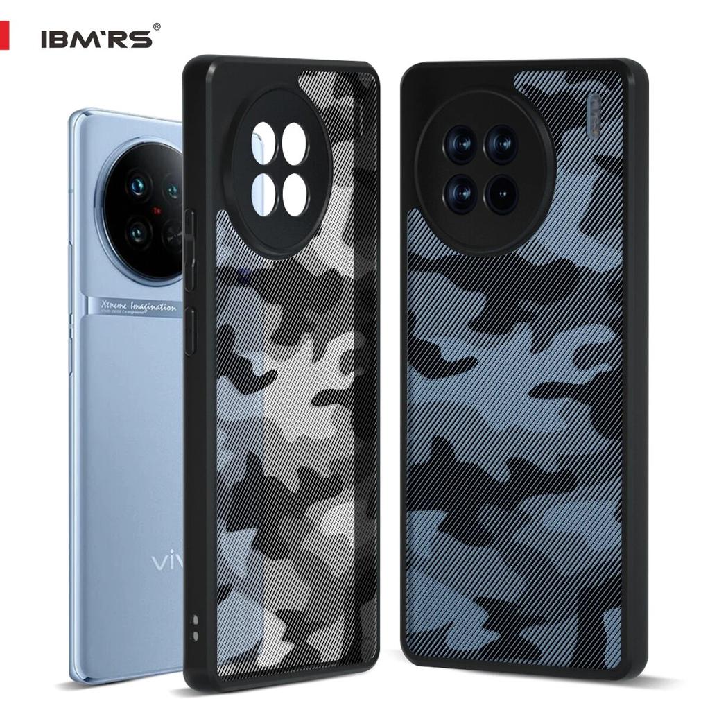 (Comes with Wrist strap)IBMRS for Vivo X90 Case, Anti-Fingerprint Technology Prevents Oily Smudges Frosted Coating Feels Velvety Soft Camo Phone Cover