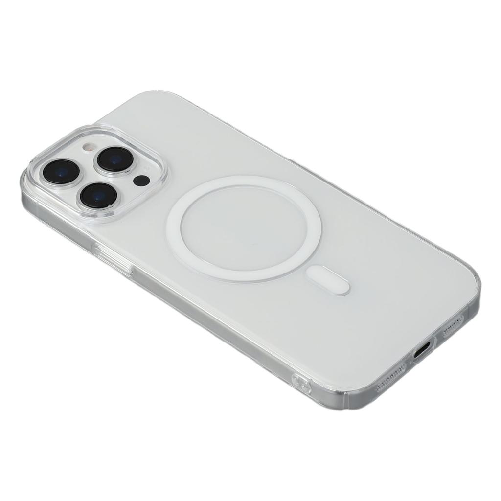 JAUCASE For iPhone 15 Pro Crystal Clear Case Compatible with MagSafe Hard PC Phone Back Cover