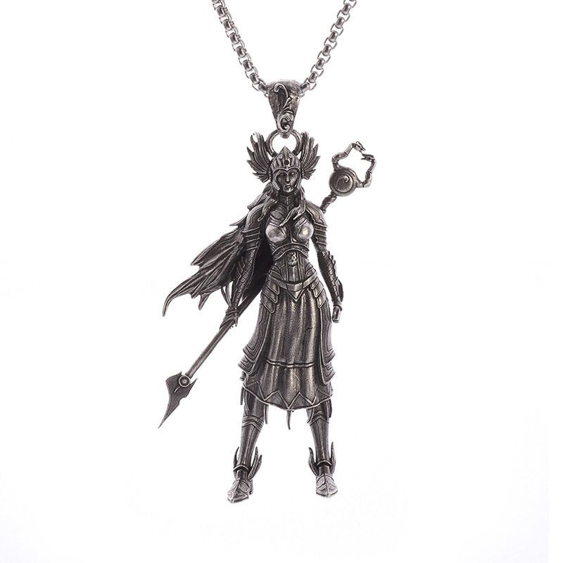 Retro G Skull Necklace Men's Dark Unique Niche Style Punk Exaggerated Death Demon Fashion Pendant