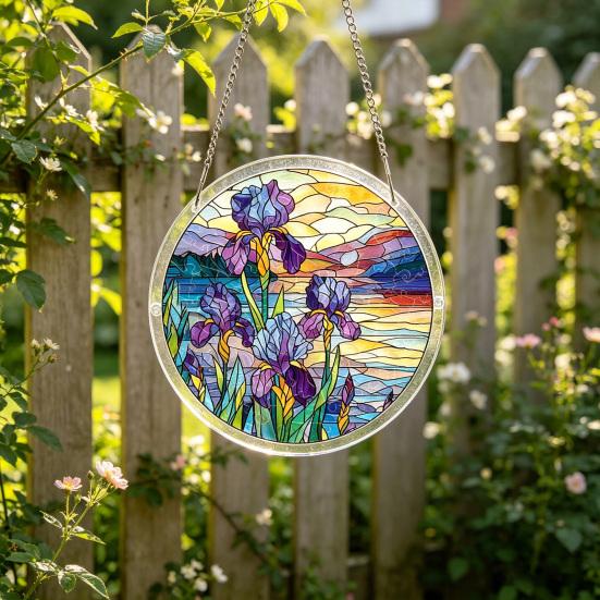 Acrylic Puzzle Suncatcher Stained Glass Effect Window Hanging Ornament DIY Art Puzzle Sun Catcher Kit for Home Garden Decor