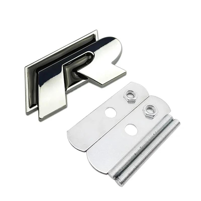 Metal Car Front Grille Emblem Rear Trunk Stickers for Volkswagen VW R Rline Badge GOLF PASSAT Polo TIGUAN TOUAREG T-ROC Lavida