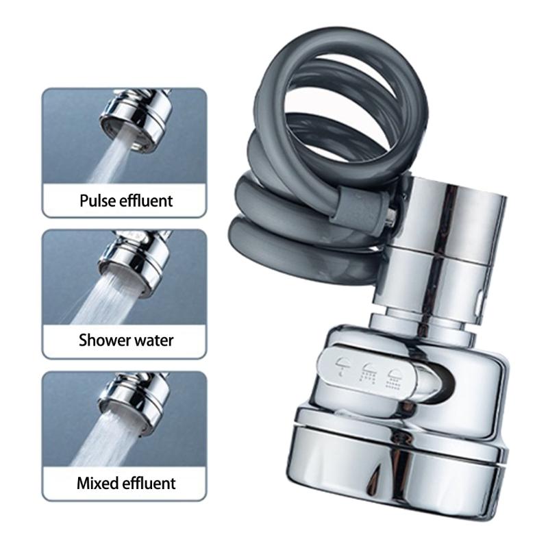 360 Rotating Faucet Nozzle for Kitchen Sinks not Splashes & Water Conservation Sink Attachment Simple Installation