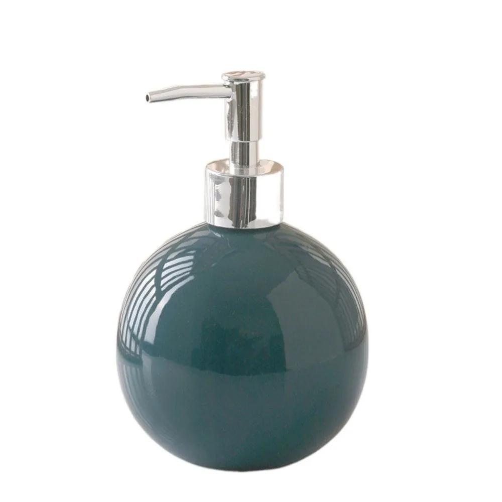 Portable Ceramic Hand Soap Bottle Refillable Reusable Hand Sanitizer Dispenser Round Leakproof Liquid Soap Container Bathroom