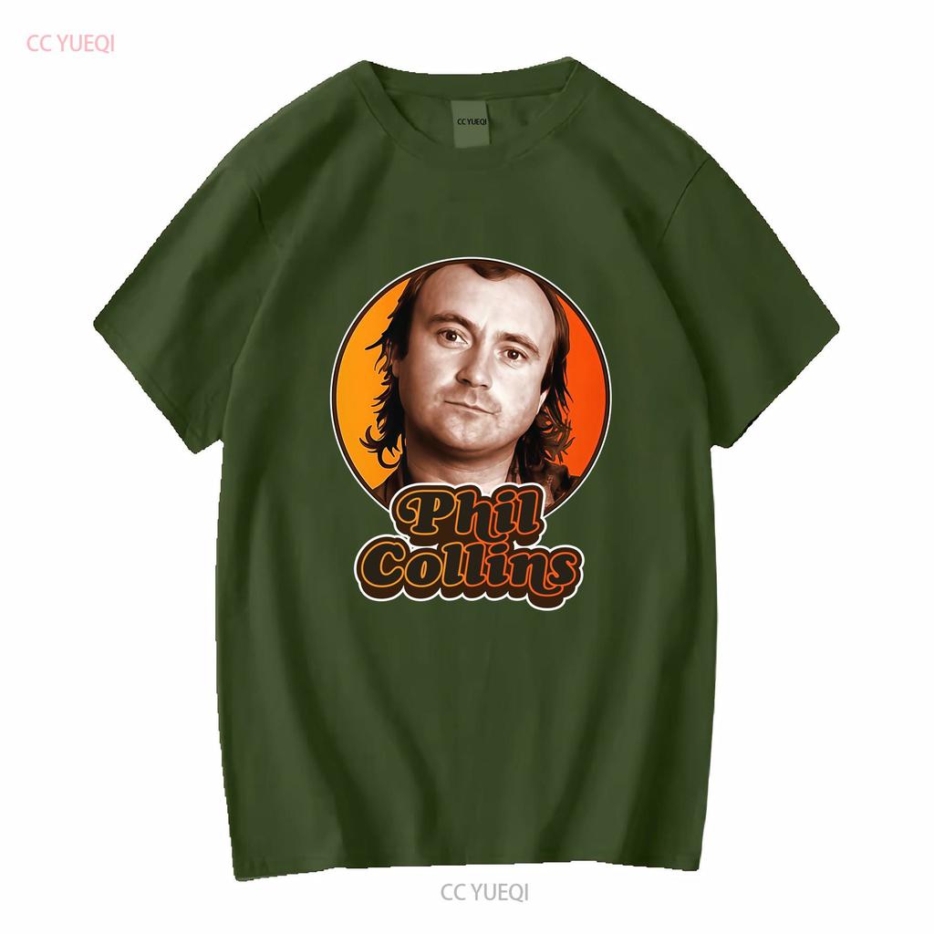 Maglietta Phil Collins Uomo Estate Classica Cotone vintage Lavata Comoda Top Per Uso Quotidiano Morbido Leggermente Elastico