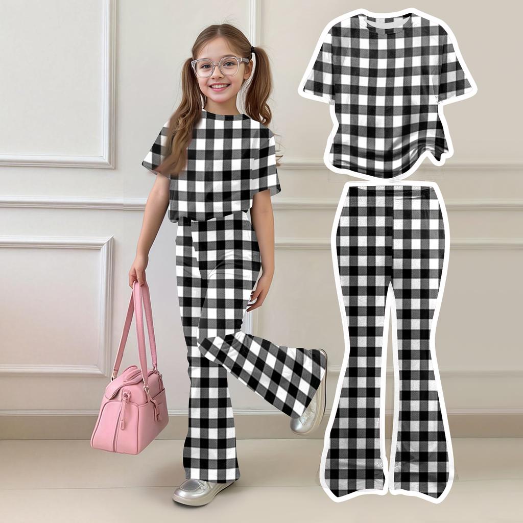 Children's Casual Short-sleeved Printed Short-sleeved Shirt And Pants Two-piece Set