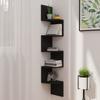 VidaXL Black Wall Corner Shelf 19x19x123 Cm Engineered Wood 326832