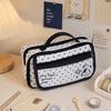 Large Capacity Pencil Case Polka Dot Pen Bag Portable Organizer Bag