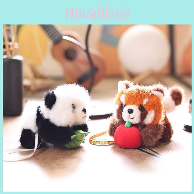 Panda Plush Toy With Magnetic Sucking Small Raccoon For Kids Gift And Collectors