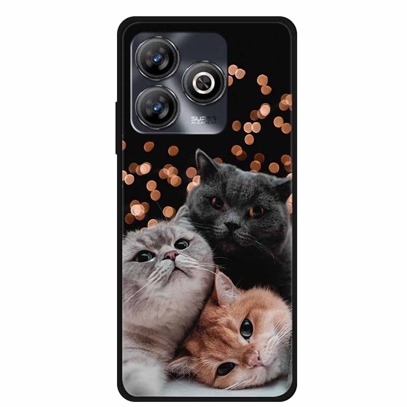 

For ZTE Blade A75 Case A75 4G Lovely Soft Silicone TPU Painted Cat Phone Cases for ZTE BladeA75 4G A 75 Back Cover Shell New Bag Blade A75 4G