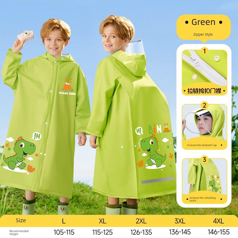 Children's Raincoat for Boys and Girls, First Grade Kindergarten Primary School Students, Special Heavy Rain Protection with Backpack Space