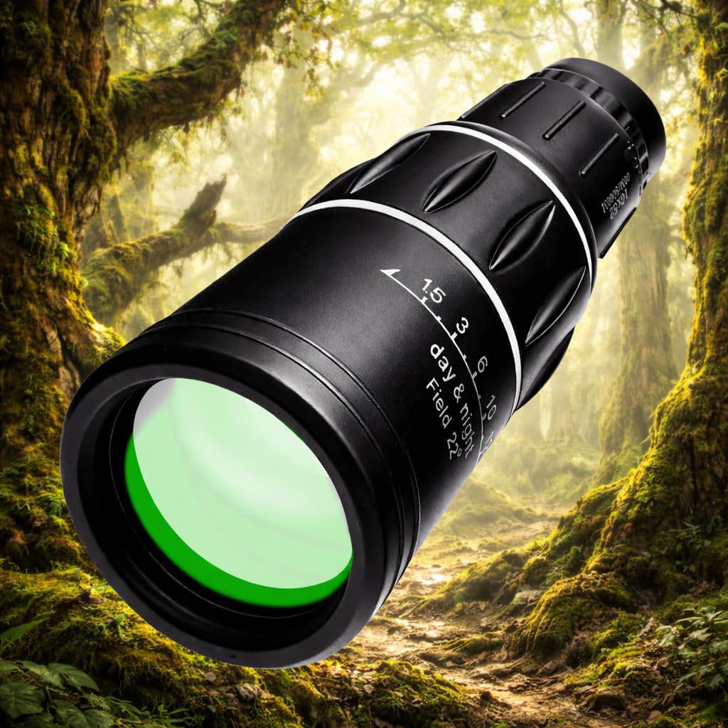 HD 16X52 Monocular Telescope: High Magnification Spotting Scope with Low Light Night Vision for Mobile Photography and Outdoor Use.