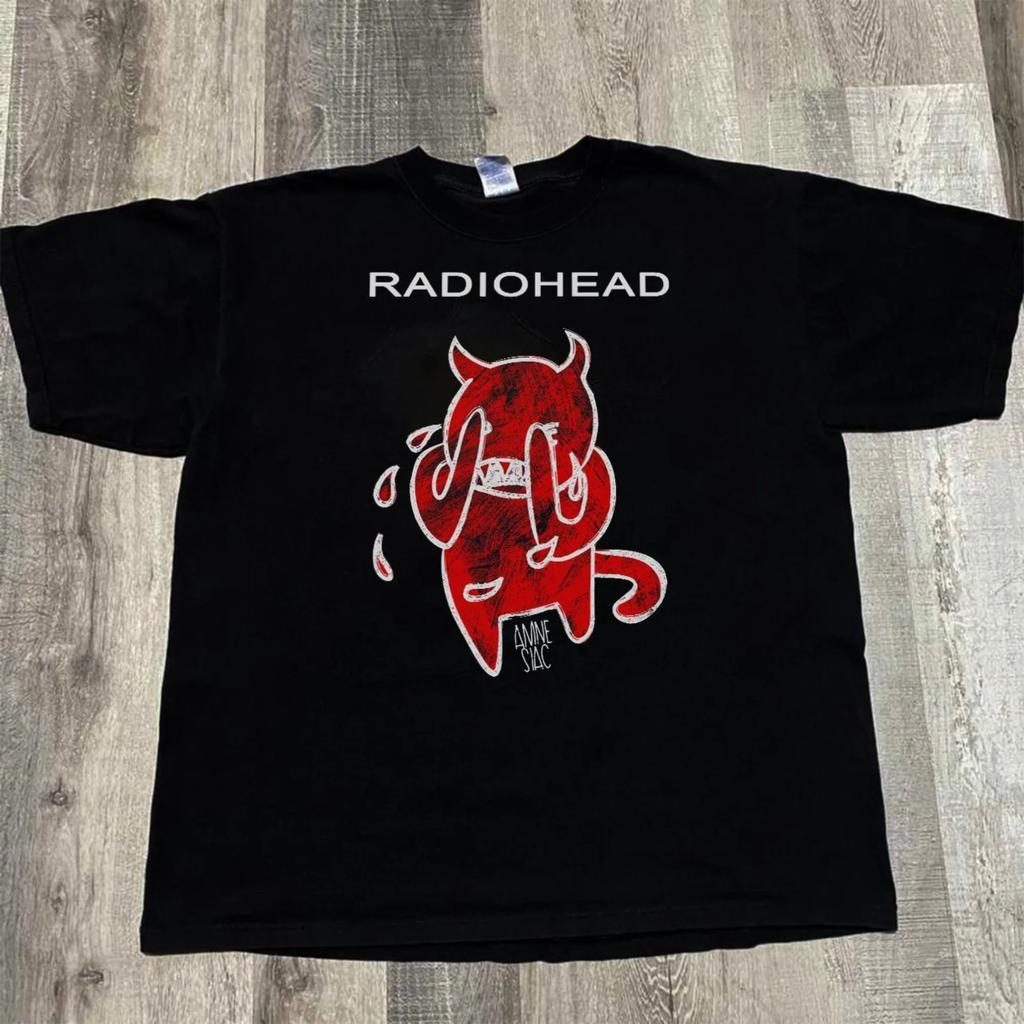 New Cotton Print Super Elastic Casual RADIOHEAD THE BENDS Vintage Unisex T-shirt Casual Print Round Neck Loose Oversize T-shirt
