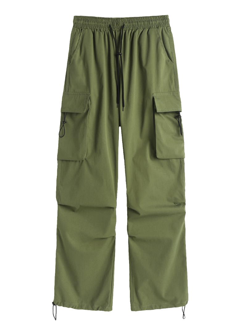 

ZAFUL Flap Pocket Side Drawstring Parachute Cargo Pants XXL зелёный