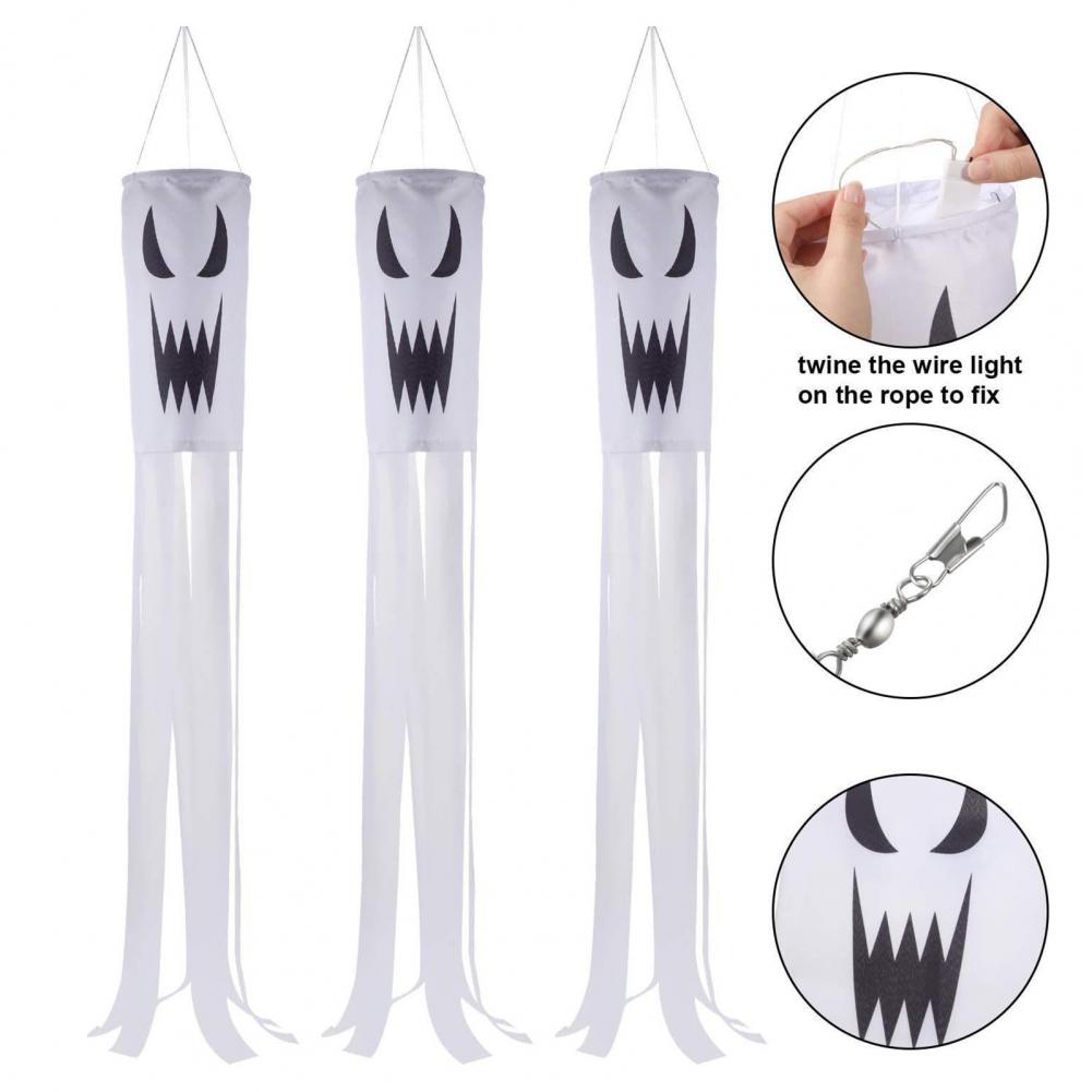 Halloween Windsäcke Geist Windsack Banner Gruselige Halloween Geist Windsack Dekorationen für Hof Garten Außen Zuhause