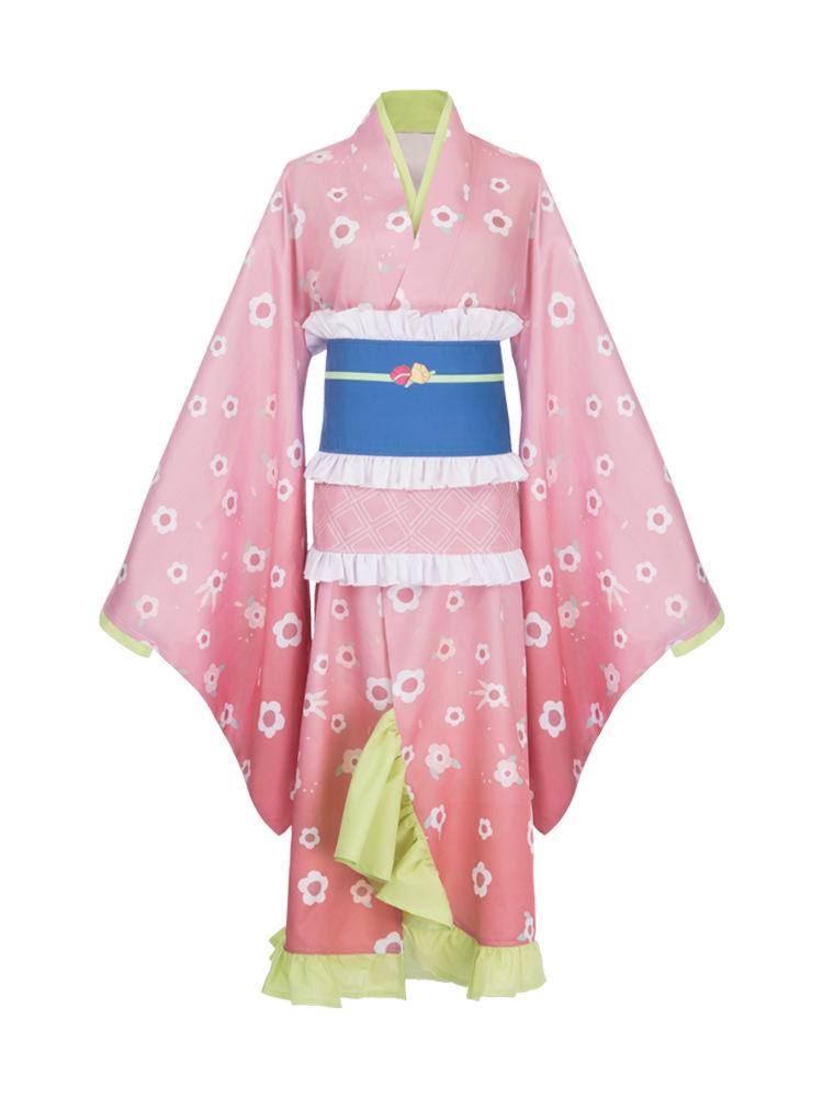 Demon Slayer Mitsuri Kanroji Cosplay Kimono Maid Costume