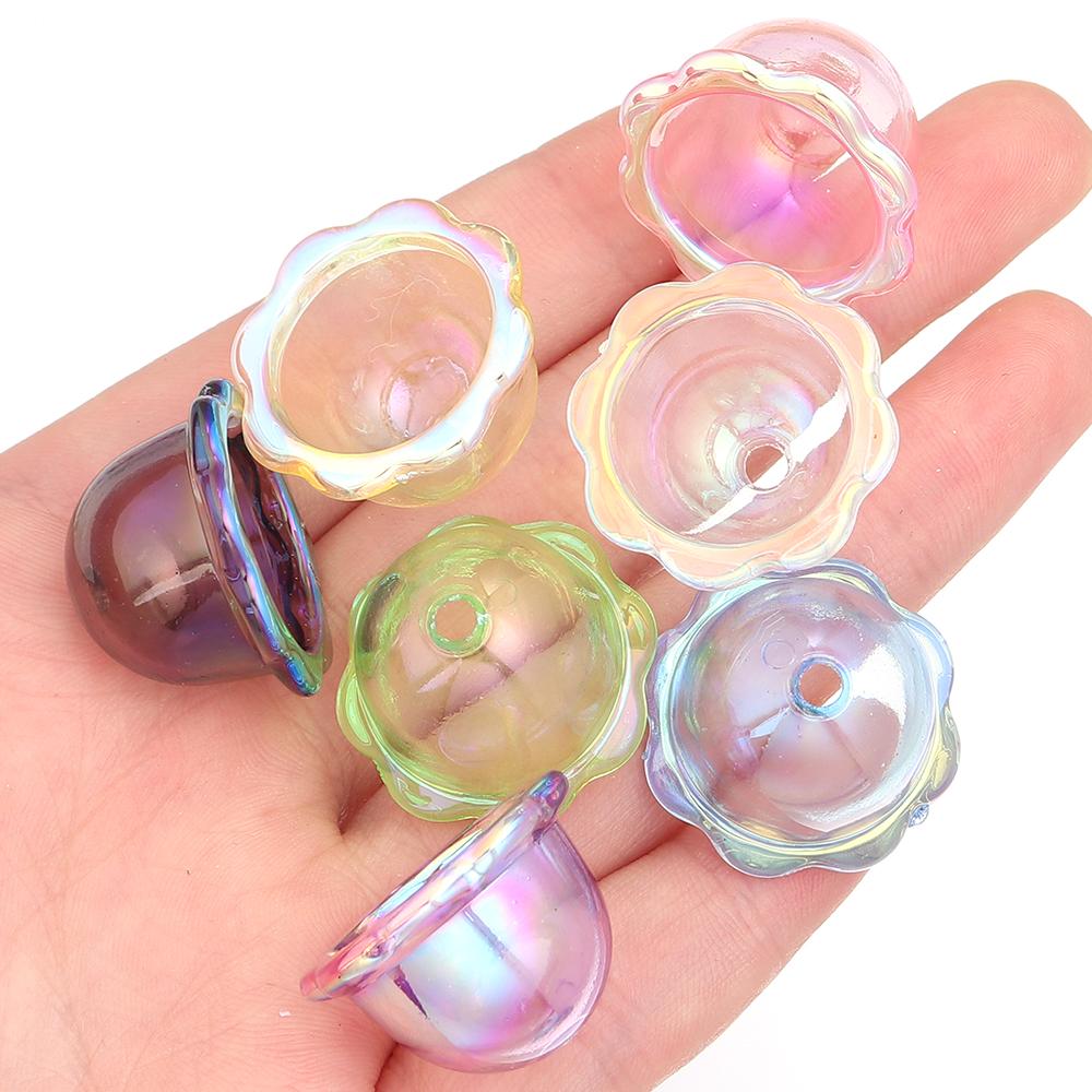 6pcs Transparent Wind Bell Beads Colorful Acrylic Petal Beads For Jewelry Making DIY Charms Pendant Phone Key Chains Accessories