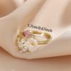 Creative Sweet Garland Micro-inlay Zircon Butterfly Flowers Pearl Open Rings for Women Exquisite Stainless Steel Finger Jewelry