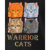 Girls Warrior Cat Print Crewneck Short Sleeve Tee, Lightweight Soft Slim Fit Summer Top for Sports Outdoor Play
