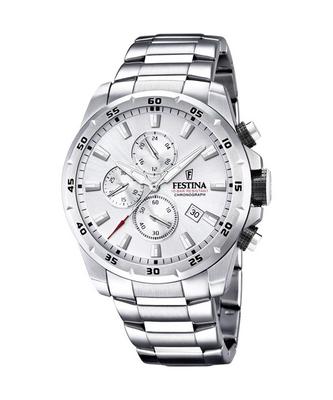 Chrono Sport Stainless Steel Silver Dial Quartz F20463-1 100M Men's Watch