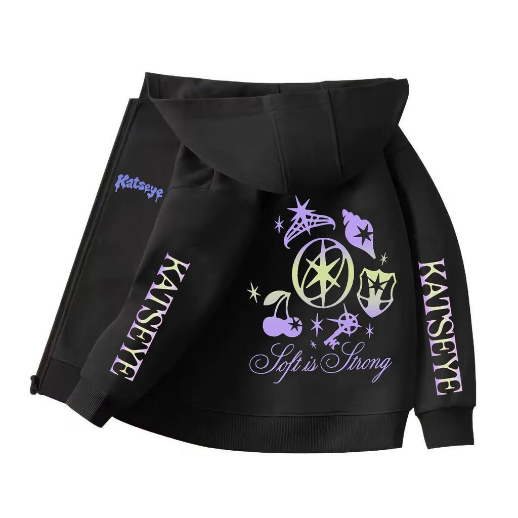 Katseye 2025 Girly Style Zipper Hoodie Cardigan