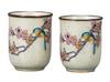 Marusan Miyamoto "Kutani Ware" Set of Teacups, Plum and Bird Design, AP7-0501