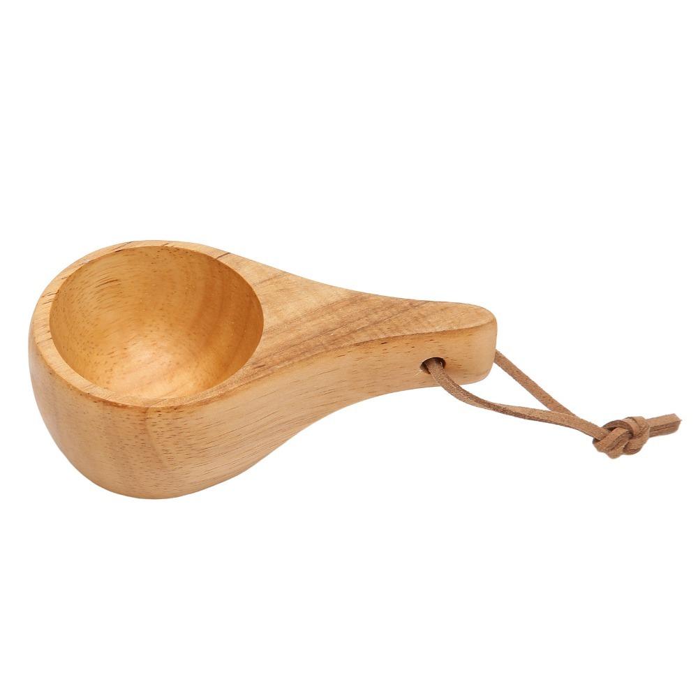 Rubberwood Wooden Drinking Cup 30ml/1oz Capacity Portable Wood Mug Wooden Coffee Cup Parties