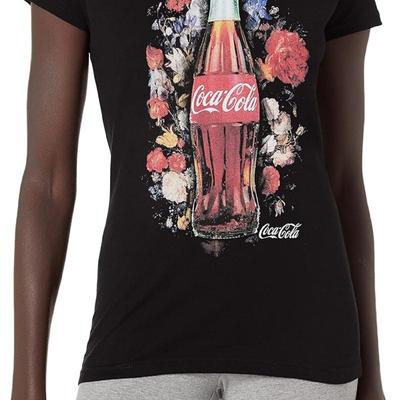 Coca-Cola Women's Classic Coke Bottle Floral Film Graphic Crew Tee