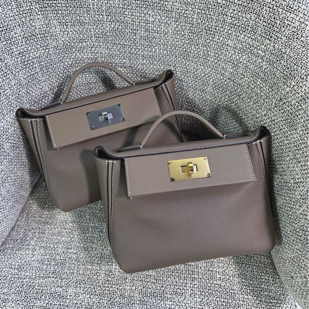 Togo cowhide 2424 bag lychee pattern shoulder bag hand bag high-end dumpling bag portable messenger bag female