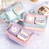 Large Capacity Pen Bag Kawaii Pencil Case Dopamine Color Block Stationery Ins Style Makeup Organizer Bag